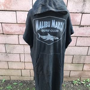 Malibu Makos Surf Club Pancho Sz L Grey Hoodie